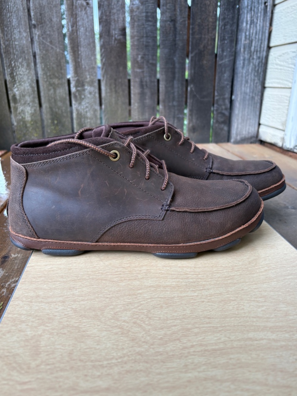 Olukai Men’s Hamakua Lace Up Chukka Boot In Brown Sz 11.5